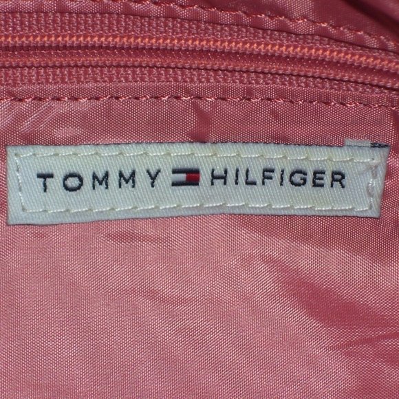 Tommy Hilfiger T H Orange Canvas Handbag Purse - Picture 4 of 8
